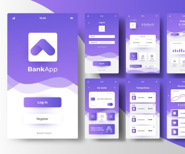 Banking app screenshots